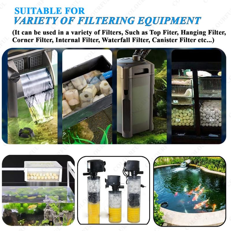 colourful - Filter Media for Aquarium | Improved Water Quality and Healthy Fish Tanks | Grey Bacterial Rings, 250g, Free Net Bag - Image 2