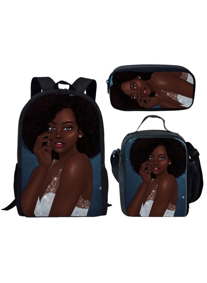 Generic - One-piece Delivery Customized Children Primary School Student Schoolbag Backpack Lunch Bag Pencil Case Three-piece Cross-border-Color:HBC191158C+G+K - Image 1