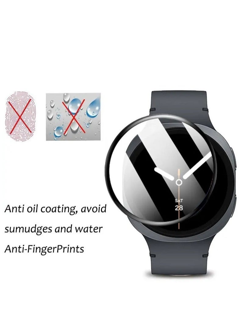 TWEGGON Samsung Watch 8 44mm Screen Protector, Full Cover Screen Guard for Samsung Galaxy Watch 8 44mm Black/Clear - Image 2