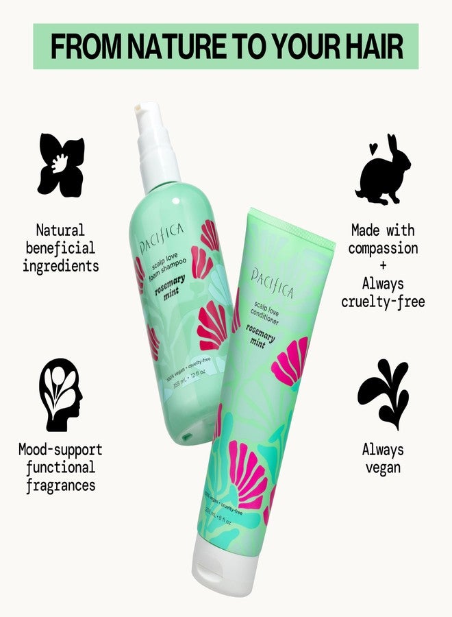 Pacifica Rosemary Mint Scalp Care Shampoo & Conditioner Set - Clean Vegan Shampoo & Conditioner for Oily Or Flaky Scalp (All Hair Types), A Balanced, Soothed Scalp, No Silicones or Parabens - Image 2