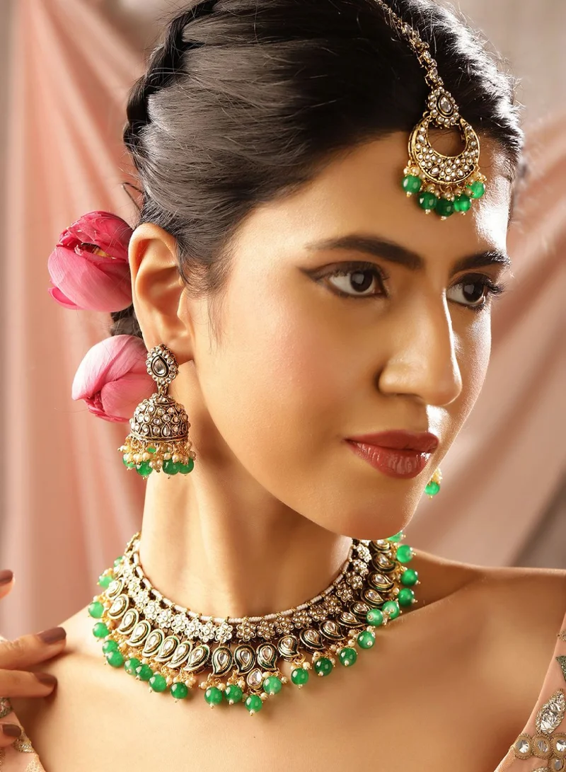 برياسي Beaded Contemporary Half Hoop Earrings