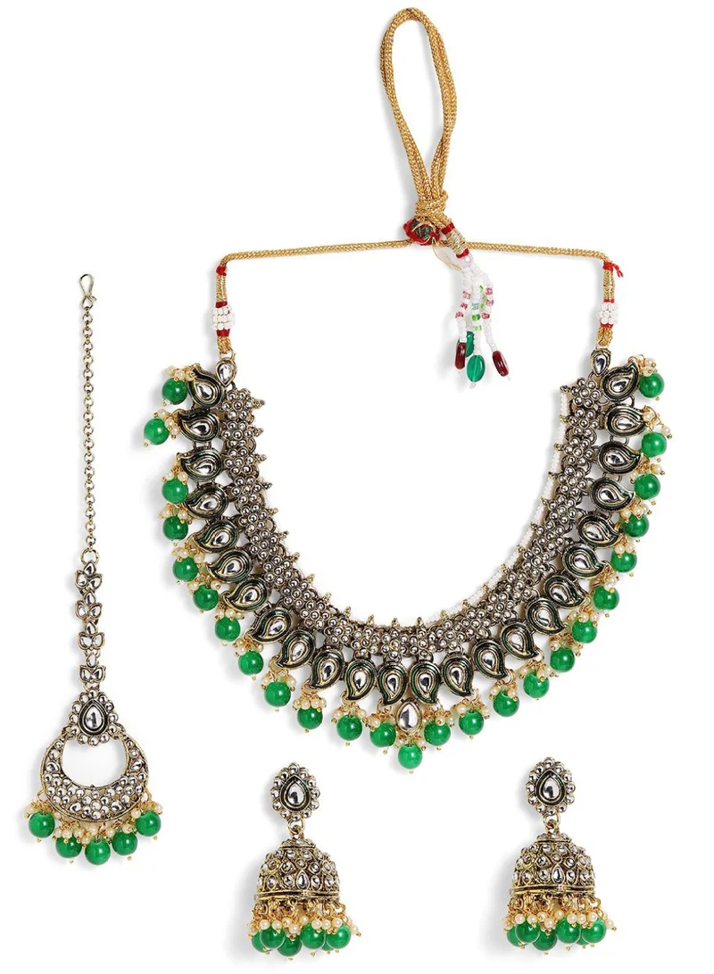 برياسي Beaded Contemporary Half Hoop Earrings