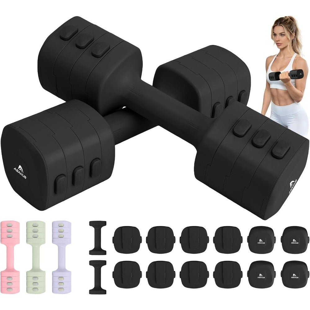 4-in-1 Adjustable Dumbbells Set for Women, 1kg/1.5kg/2kg/2.5kg