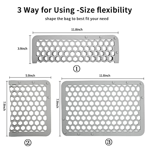 REVEX Silicone Dishwasher Bag,Dishwasher Basket for Baby Items,Baby Bottle Dishwasher Baskets with Adjustable Sizing for Small Parts,Nipples,Pacifiers and Toy Accessories.(Grey),11.8" x 7.9" - Image 2