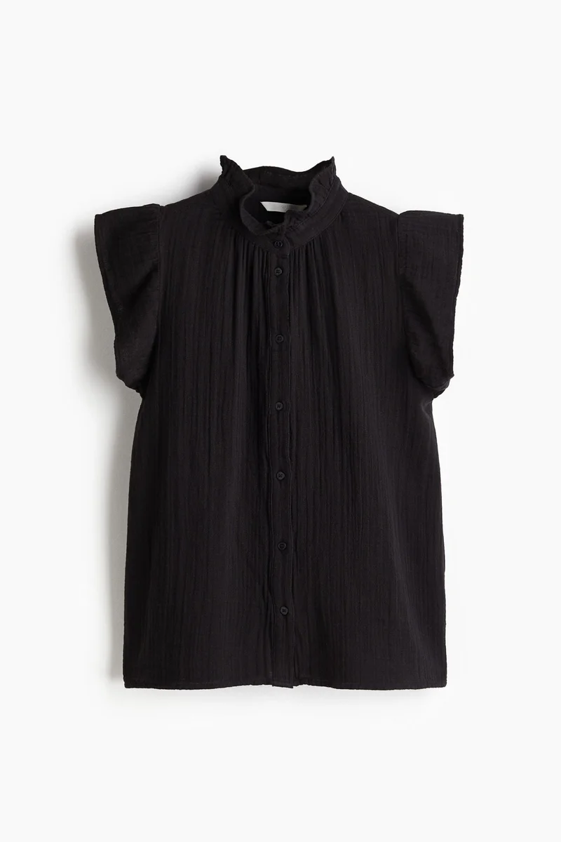 H&M Voluminous ramie blouse