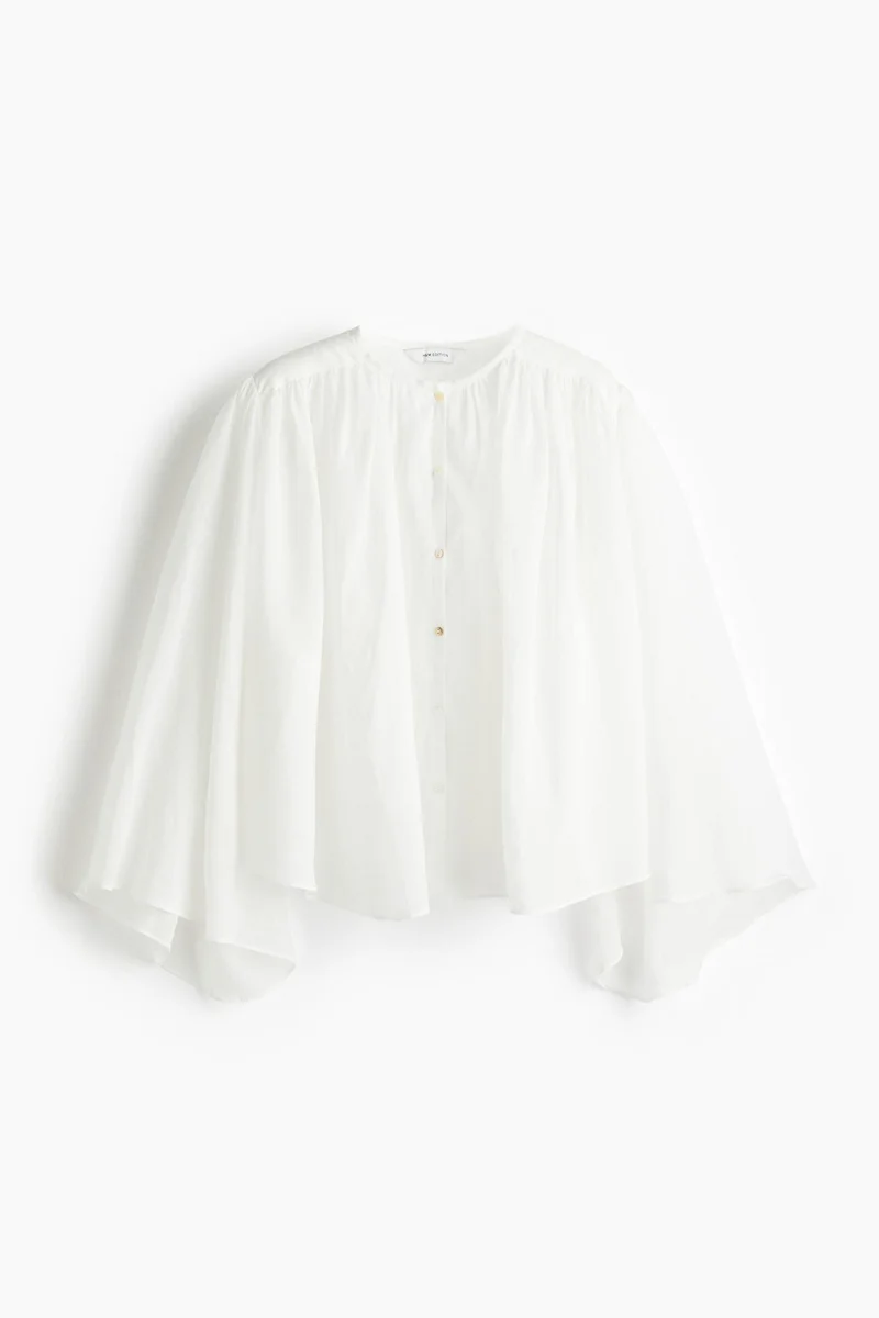 H&M Voluminous ramie blouse