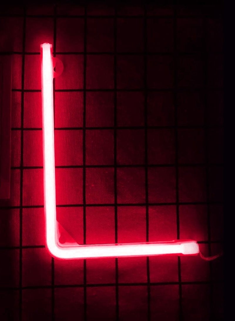 سلة حرف بإضاءة النيون باللون الأحمر الدافىء – L - Image 1