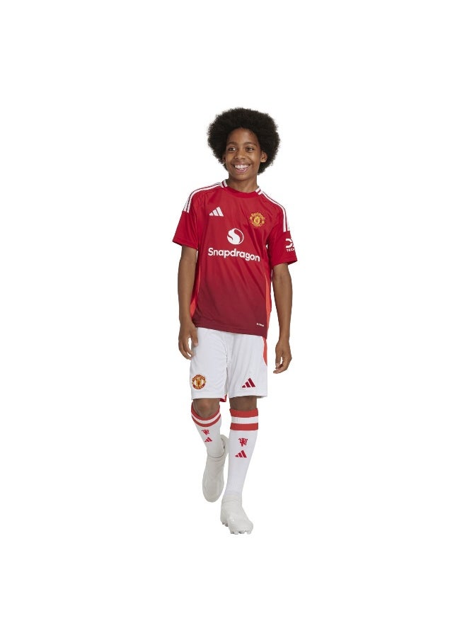 Adidas Adidas Mufc H Sho Y White Football Shorts For Boys 128  - Image 3