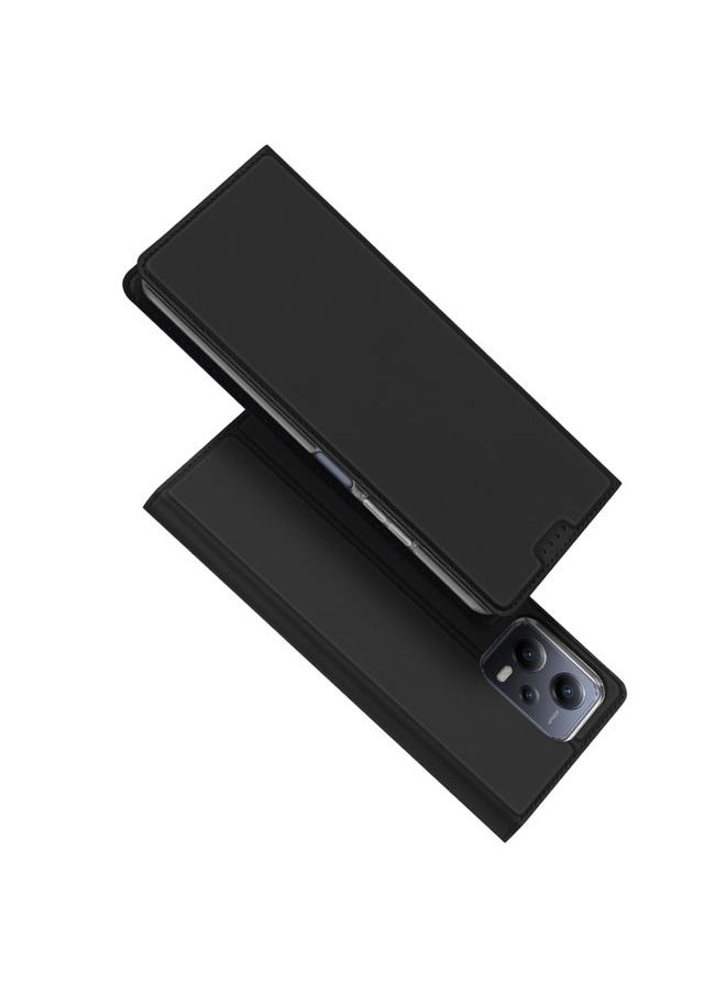 HuHa - Case Cover For Xiaomi Redmi Note 12 5G China/Global / Note 12R Pro / Poco X5 5G DUX DUCIS Skin Pro Series Flip Leather Phone Case Black - Image 1