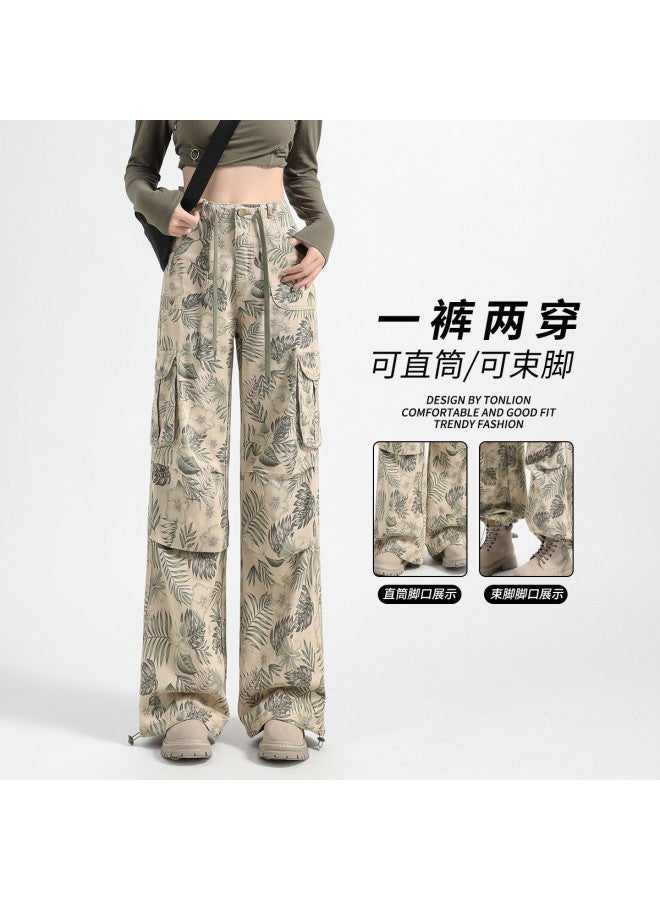 TonLion American Hip-hop High Street Baddie Cargo Pants - Spring Slimming Loose Retro Camouflage Floor-dragging Wide-leg Trousers - Image 5