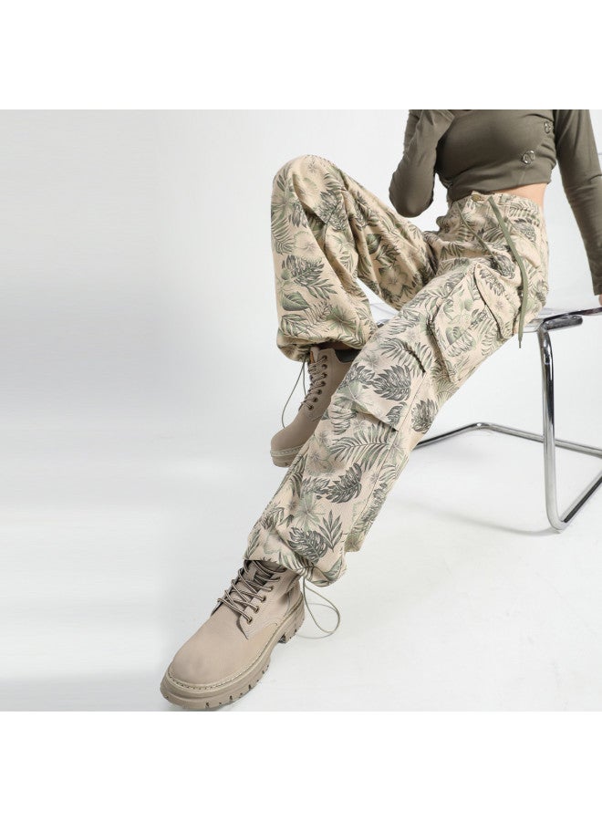 TonLion American Hip-hop High Street Baddie Cargo Pants - Spring Slimming Loose Retro Camouflage Floor-dragging Wide-leg Trousers - Image 2
