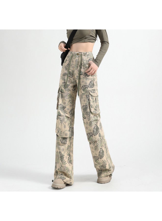 TonLion American Hip-hop High Street Baddie Cargo Pants - Spring Slimming Loose Retro Camouflage Floor-dragging Wide-leg Trousers - Image 4