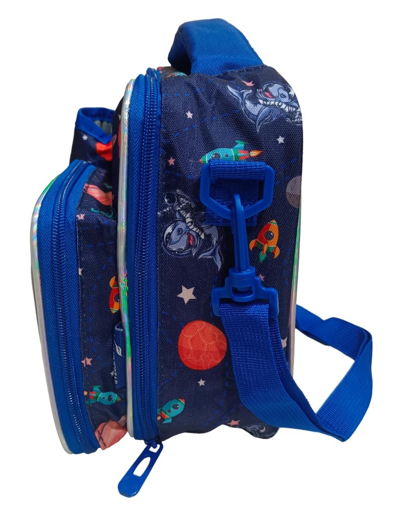 ONOTIC Lunch Bag for Kids Lunch Bag for Office Men Women and Kids Canvas Tiffin Bags for School Picnic Work Carry Bag for Lunch Box and Water Bottle Space 2 in 1 - Image 2