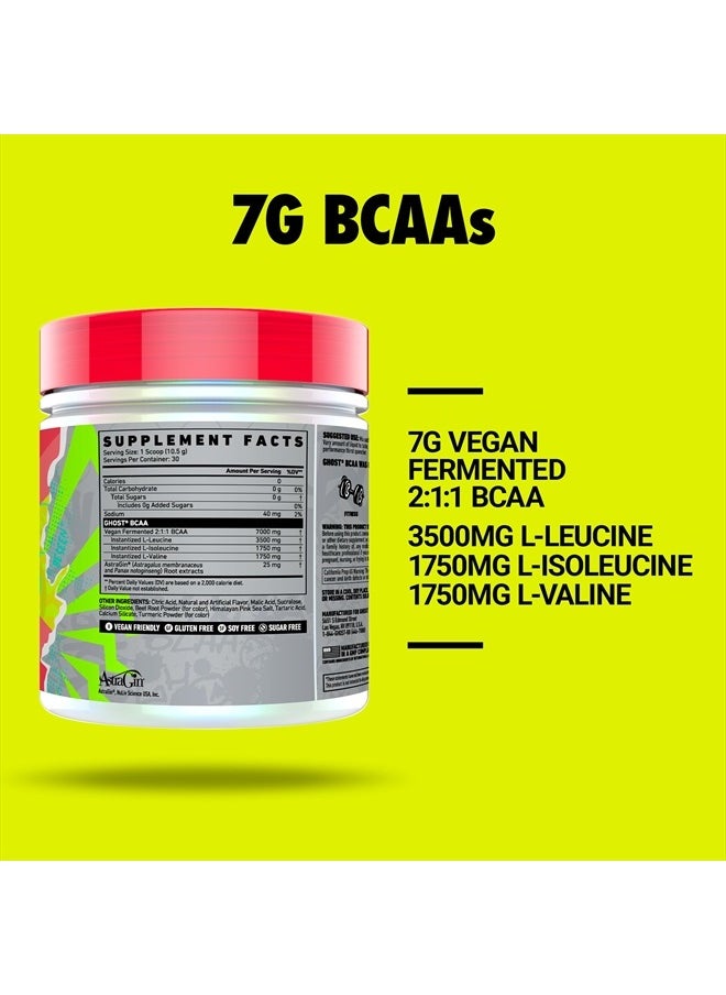Ghost BCAA Powder Amino Acids Supplement, Kiwi Strawberry - 30 Servings - Sugar-Free Intra, Post & Pre Workout Amino Powder & Recovery Drink, 7G BCAA  - Image 3