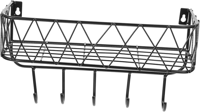 خطاف مفاتيح حائطي من الحديد الأسود للمفاتيح والقبعات والإكسسوارات، مناسب للمدخل والمطبخ وغرفة النوم - Image 2