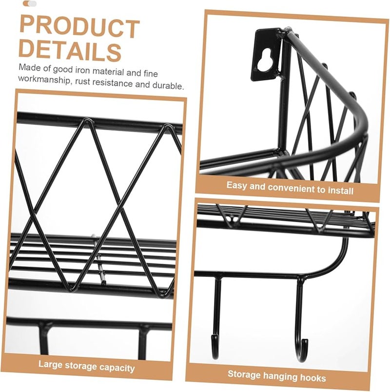 خطاف مفاتيح حائطي من الحديد الأسود للمفاتيح والقبعات والإكسسوارات، مناسب للمدخل والمطبخ وغرفة النوم - Image 5