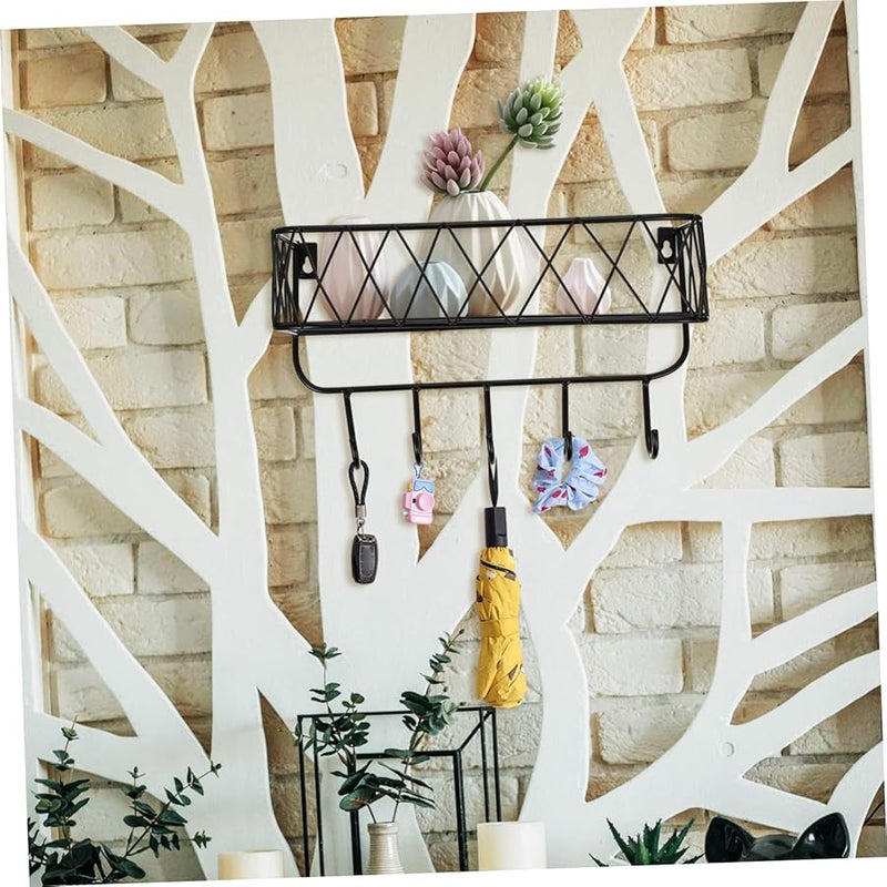 خطاف مفاتيح حائطي من الحديد الأسود للمفاتيح والقبعات والإكسسوارات، مناسب للمدخل والمطبخ وغرفة النوم - Image 4