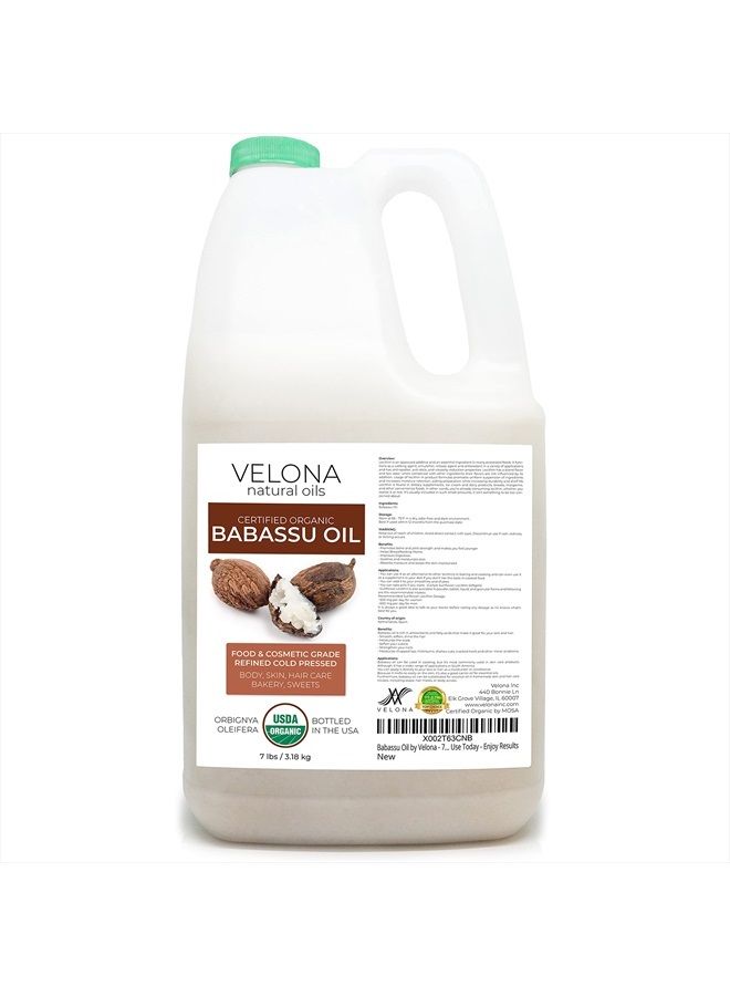 velona Babassu Oil USDA Certified Organic - 112 oz | 100% Pure and Natural Carrier Oil | Refined, Cold Pressed | Face, Hair, Body & Skin Care and Cooking | Use Today - Enjoy Results - Image 1