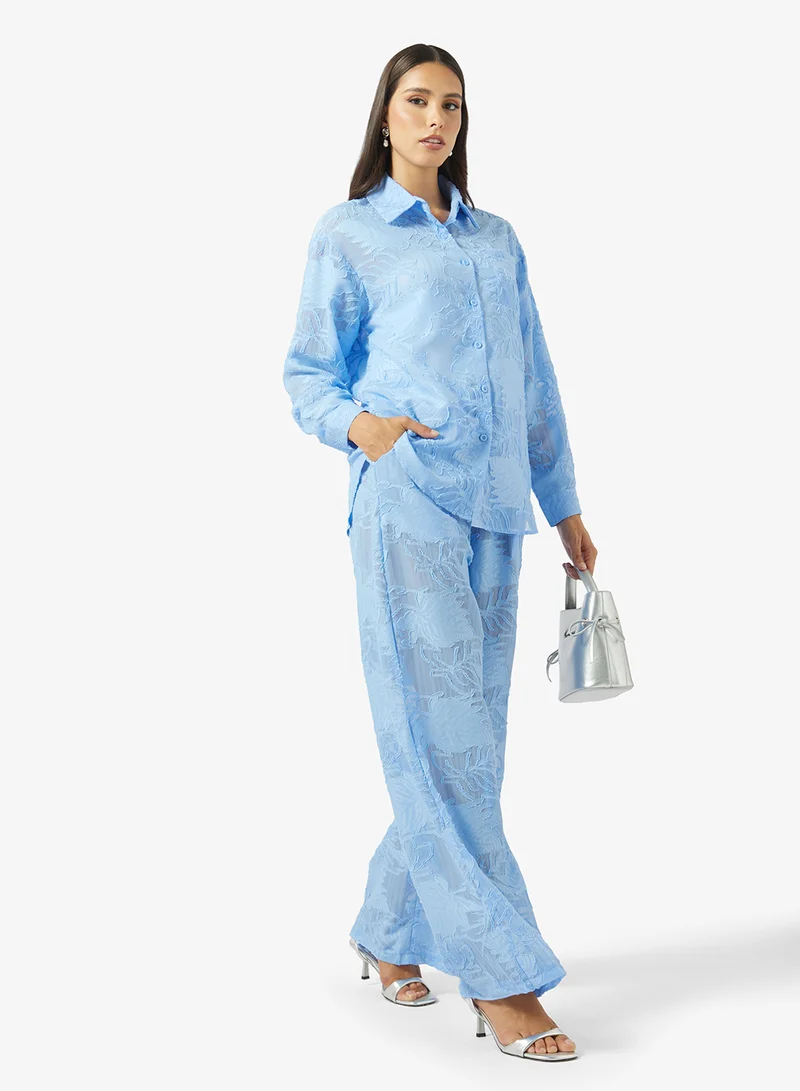 Ella  Sheer Shirt & Pant Coord Set for Women | Best Price UAE
