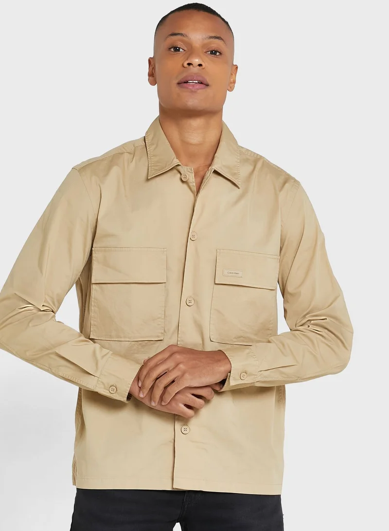 CALVIN KLEIN Poplin Stretch Boxy Shirt