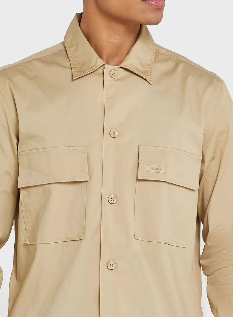 CALVIN KLEIN Poplin Stretch Boxy Shirt