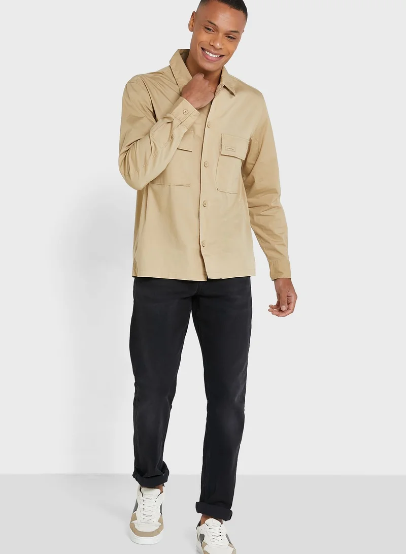 CALVIN KLEIN Poplin Stretch Boxy Shirt