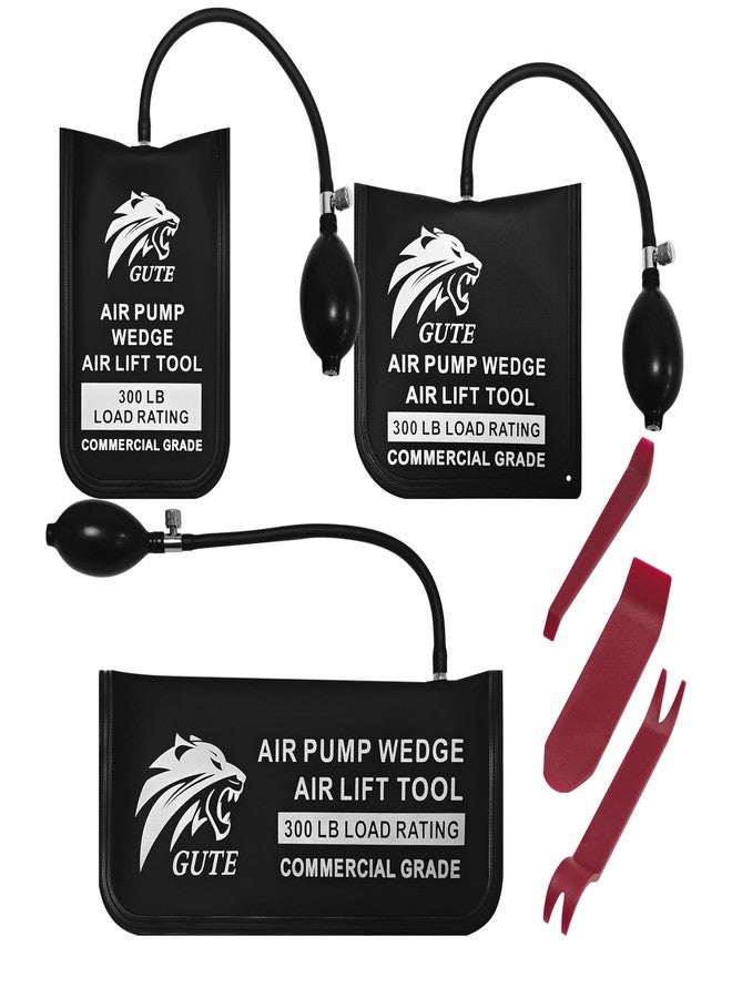 Gute Air Wedge Bag,3 pcs Commercial Grade Air Wedge Bag Pump Kit - Professional Leveling & Alignment Tool with Small, Medium, Large Sizes-Inflatable Lift Bags for Construction, Woodworking&Installation - Image 1