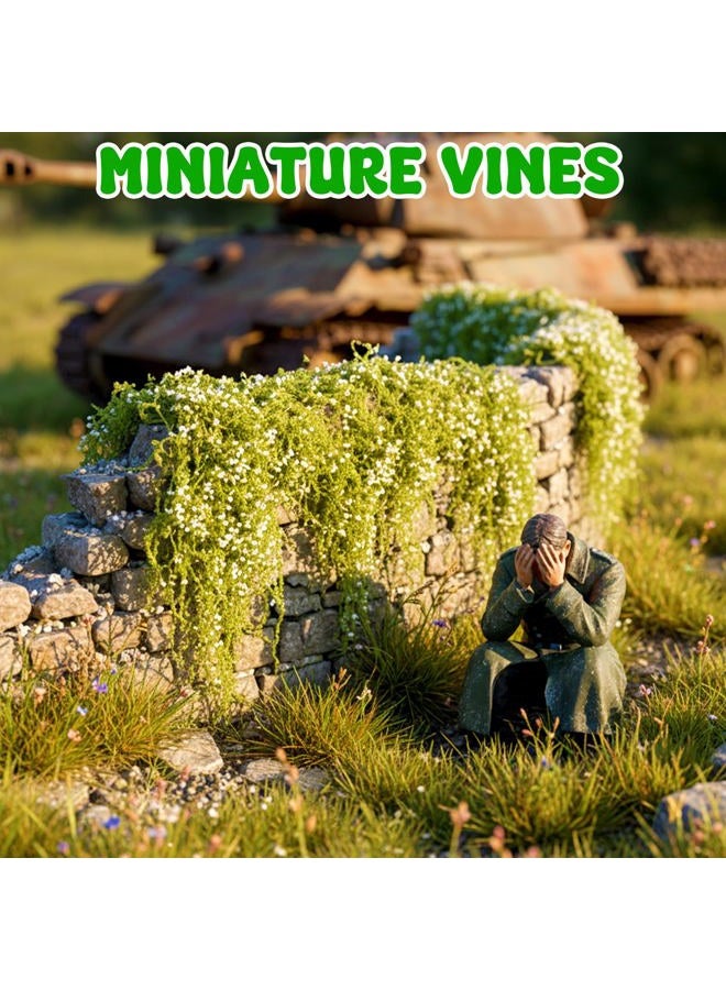 Warmtree Realistic Miniature Vines Simulation Vine Miniature Plants for DIY Mini Model Railway Fairy Garden Architecture Diorama Supplies Scenery Landscape Layout (White) - Image 4