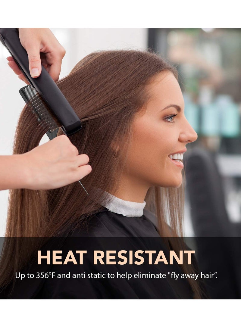 Bardeau Essentials - Professional 8.8 Inch Tail Comb - Black Carbon Fiber And Stainless Steel Pintail - Anti Static And Heat Resistant Teasing Lightweight Comb For All Hair Types - Image 1