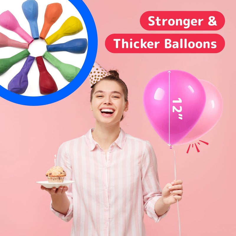 Prextex 300 Party Balloons 12 Inch 10 Assorted Rainbow Colors - Bulk Pack of Strong Latex Balloons for Party Decorations, Birthday Parties Supplies or Arch Decor - Helium Quality - Image 3