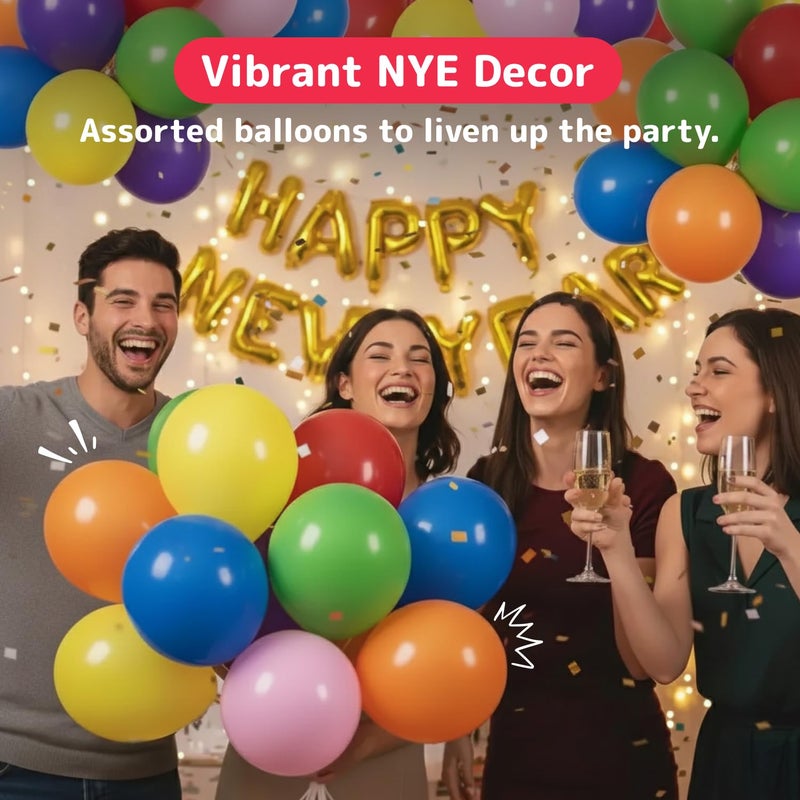 Prextex 300 Party Balloons 12 Inch 10 Assorted Rainbow Colors - Bulk Pack of Strong Latex Balloons for Party Decorations, Birthday Parties Supplies or Arch Decor - Helium Quality - Image 2