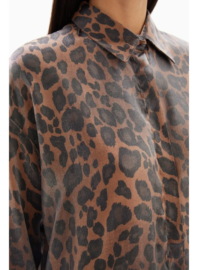 Wecre8 Brown Leopard Print Blouse