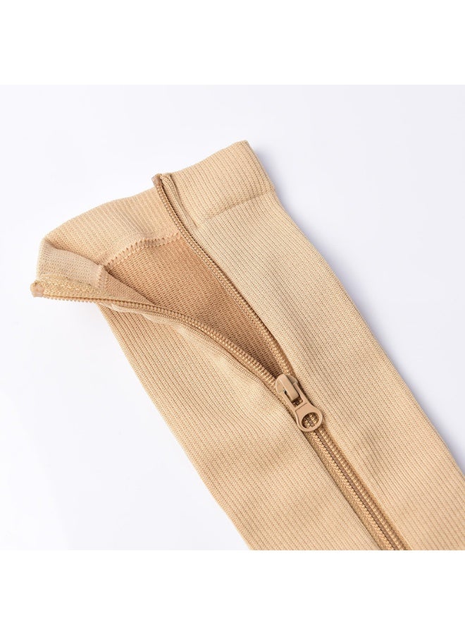 جوارب ضاغطة بسحاب، بطول الركبة، مفتوحة من الأمام - Image 3