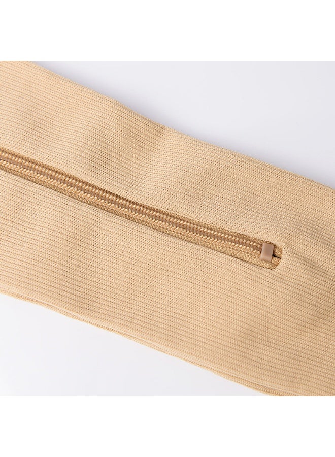 جوارب ضاغطة بسحاب، بطول الركبة، مفتوحة من الأمام - Image 4