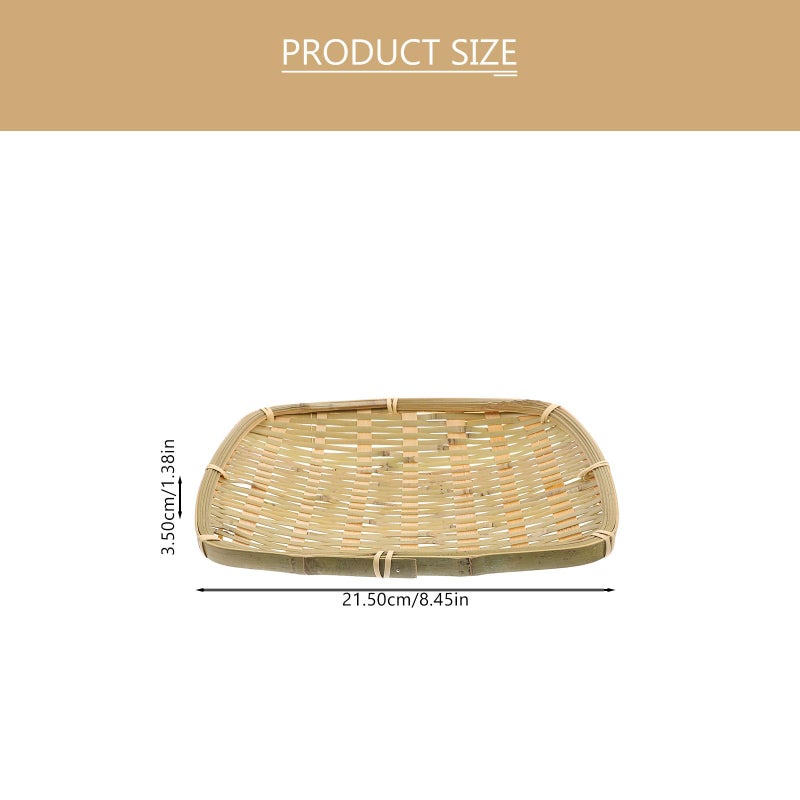 Natural Woven Rectangular Fruit Basket 23x19cm For Kitchen Dining Storage - Image 3