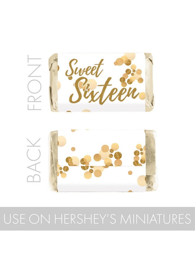 DISTINCTIVS أغلفة حلوى الشوكولاتة الصغيرة باللونين الأبيض والذهبي لعيد الميلاد السادس عشر - ملصقات هدايا حفلة عيد الميلاد السادس عشر 45 ملصق - Image 5