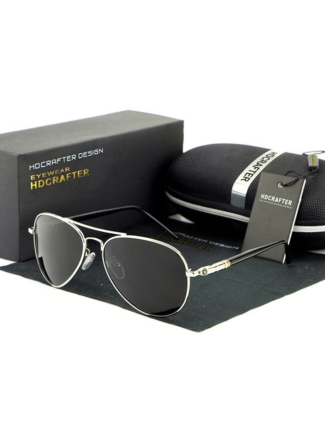 HDCRAFTER Men's Full Rim Polarized UV400 Aviator Frame Sunglasses - Lens Size: 57 mm - Image 1