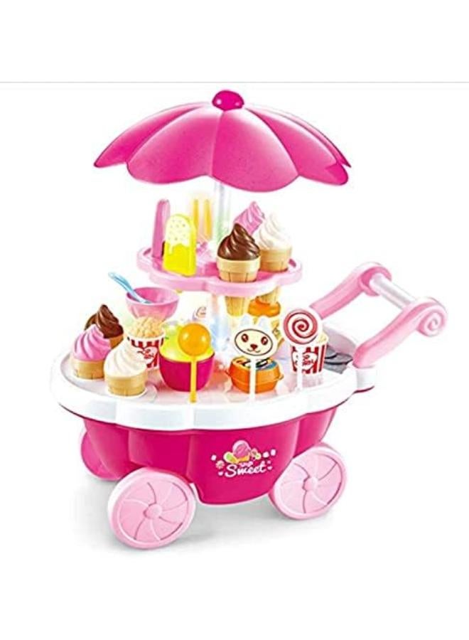 Simulation Small Carts Girl Mini Candy Cart Ice Cream Shop Supermarket Children 's Toys Playing Home Baby Toys