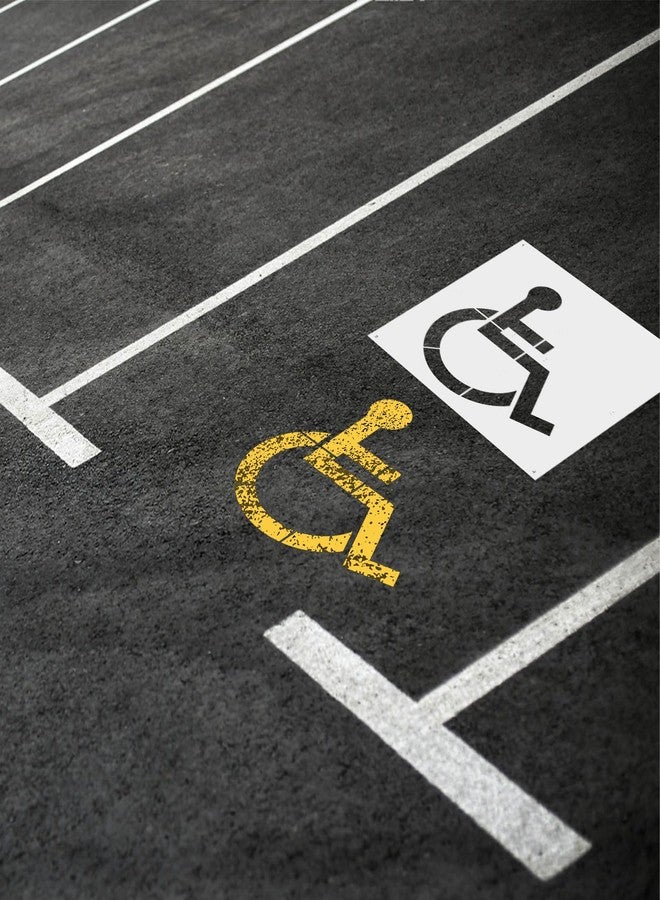 Diegimr Handicap Stencil for Parking Lot, ADA Handicap Icon Stencil Wheelchair Symbol Only Demountable Handicap Template Large Reusable Handicap Pavement Stencil, 71x71cm/27.95x27.95in, white - Image 4
