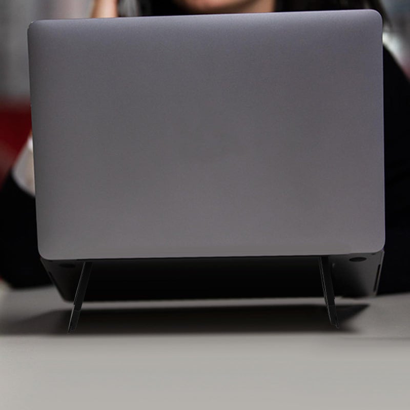 Portable Folding Laptop Stand Adjustable Height Non Slip Black Lightweight Holder - Image 5