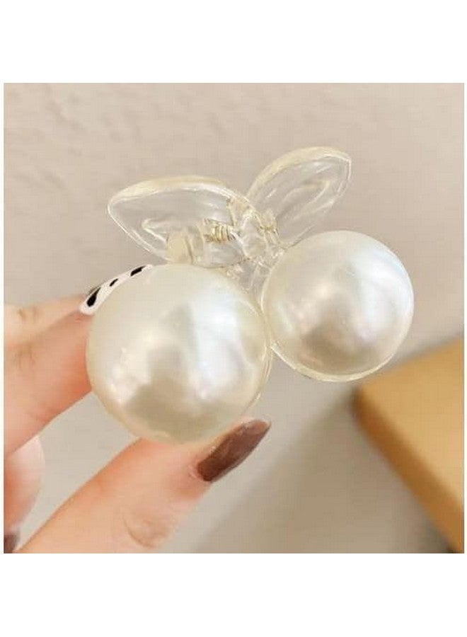 DENICRAAS Mini Round Pearl Hair Clips for Women Girls Hair Claw Chic Barrettes Claw Crab Hairpin Styling Fashion Hair Accessories (Colour: White) - Image 5