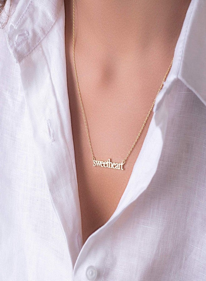 VIEN, Sweetheart Letter Special Valentine Gift Pendant Necklace/Chain for Women & Girls Gold-plated Stainless steel - Image 2