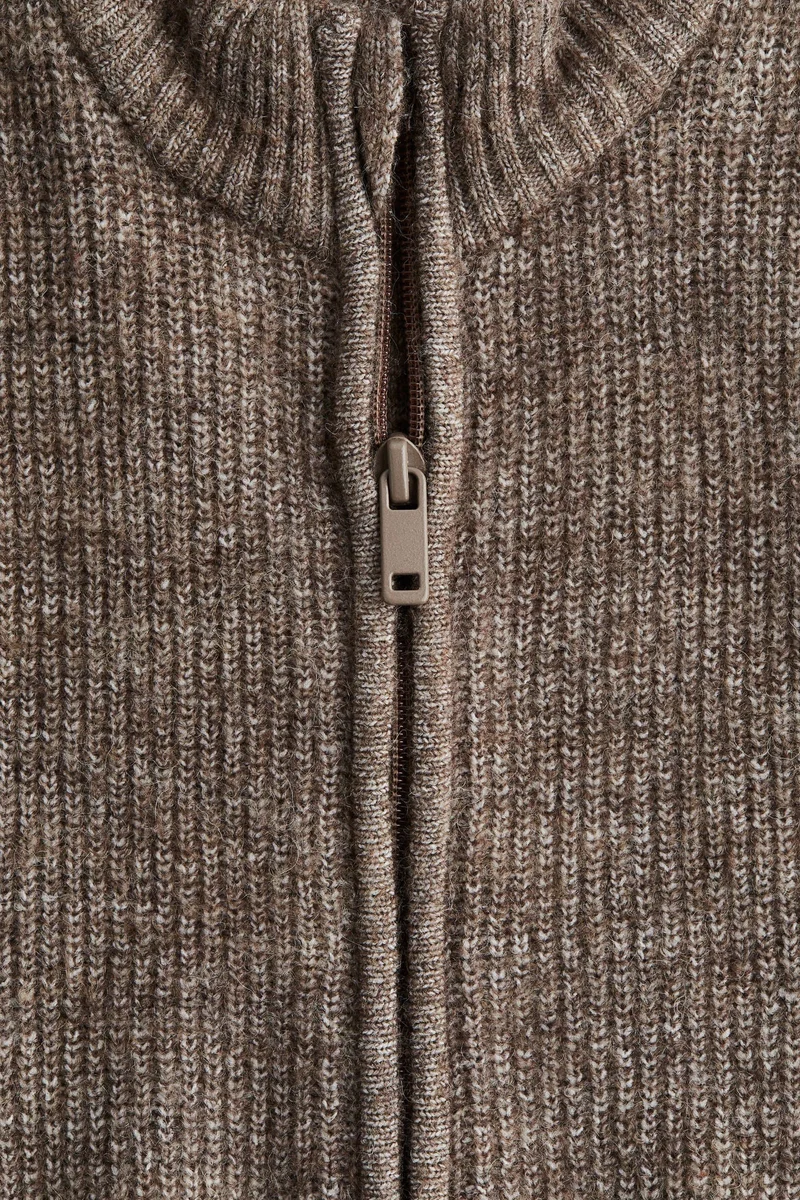 H&M Rib-knit zip-through cardigan