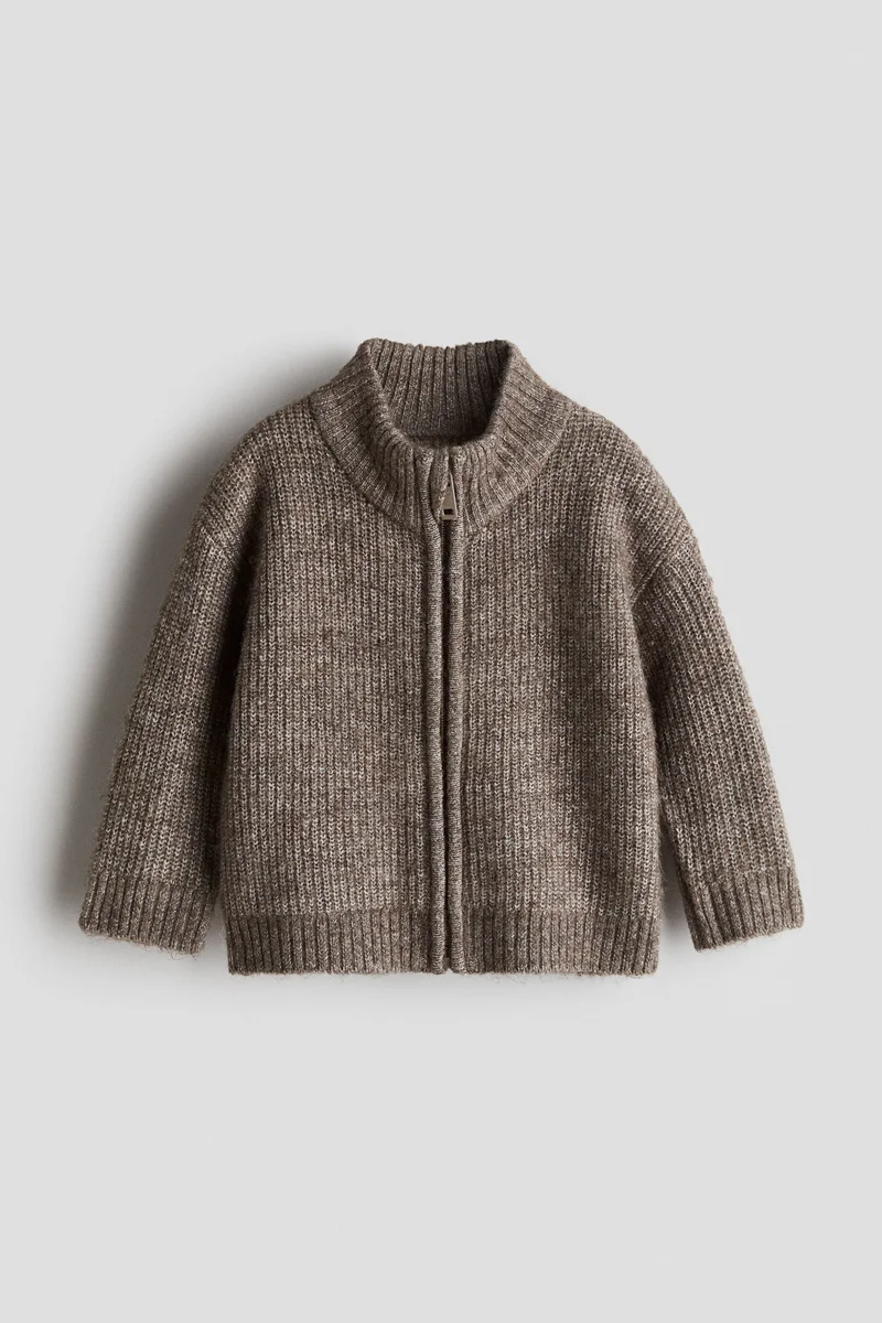 H&M Rib-knit zip-through cardigan