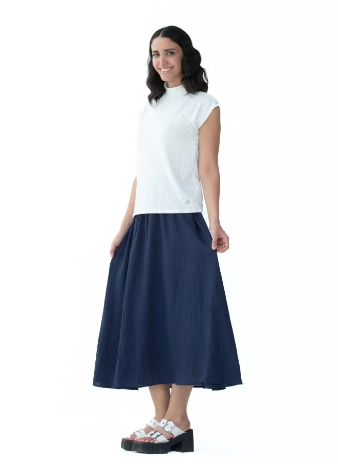 HaILYS Women's High-Waisted Midi Skirt - Navy