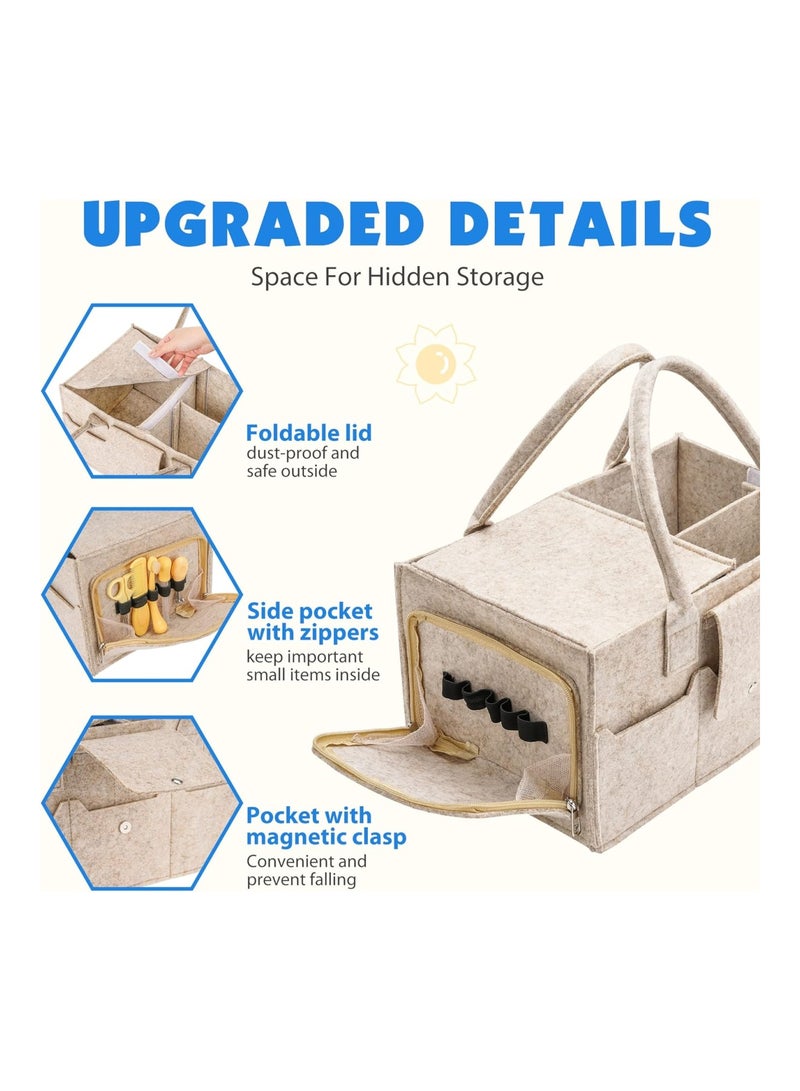 Maliton Nappy Caddy Baby Essentials With Detachable Compartmen Brown  - Image 4