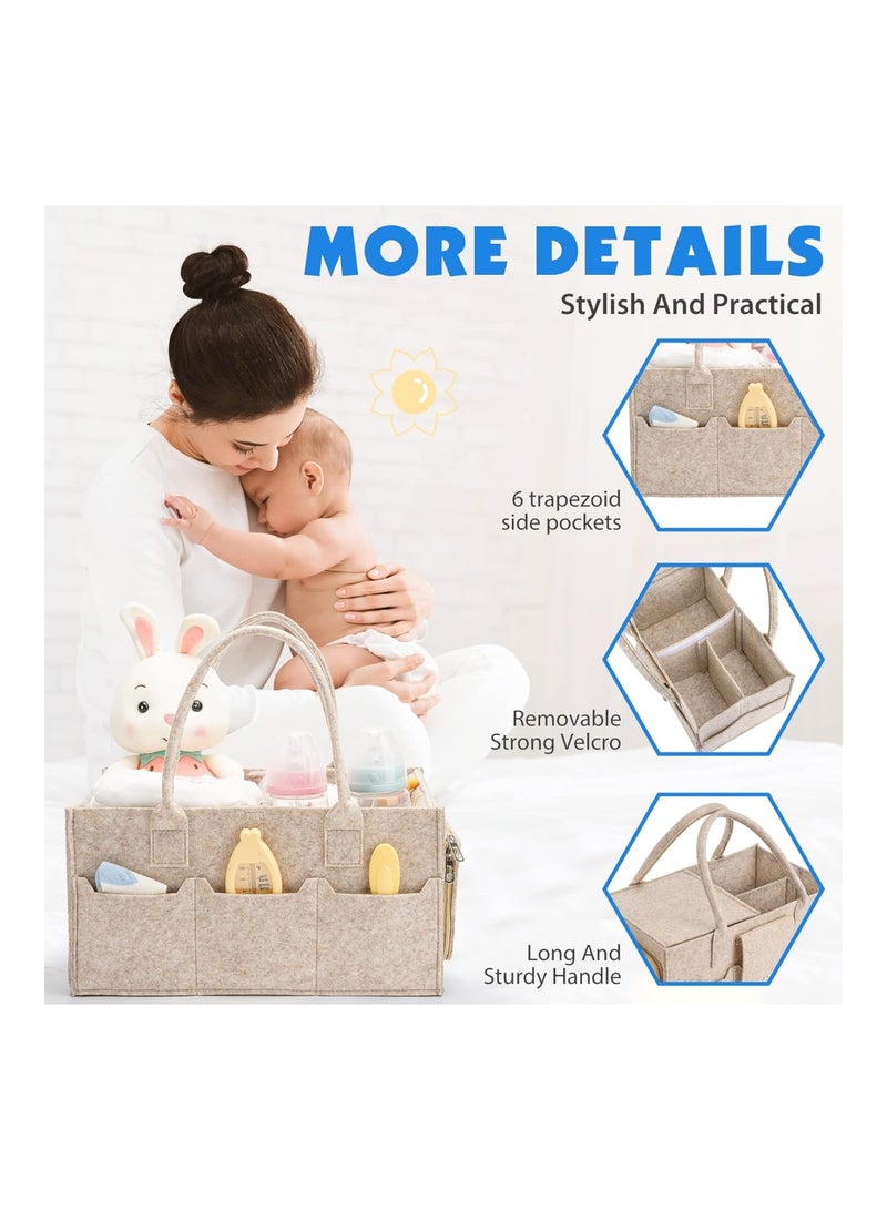 Maliton Nappy Caddy Baby Essentials With Detachable Compartmen Brown  - Image 5