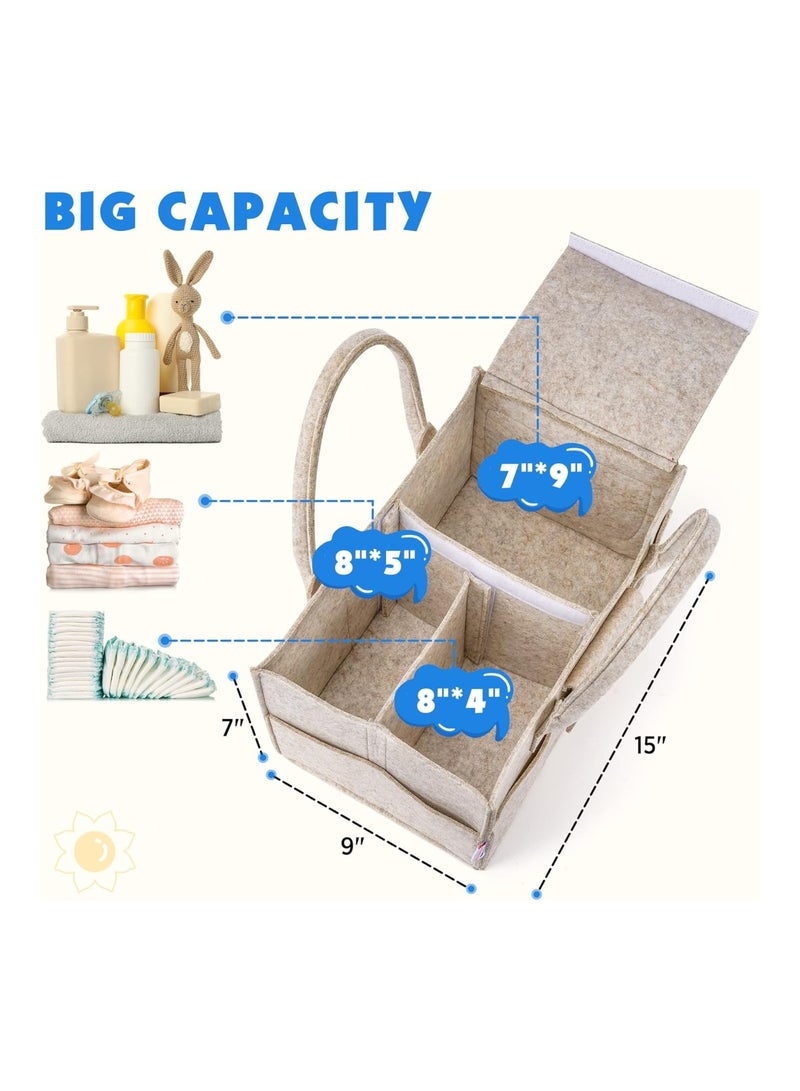 Maliton Nappy Caddy Baby Essentials With Detachable Compartmen Brown  - Image 2