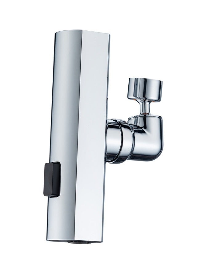 NIBEMINENT 360° Waterfall Kitchen Faucet, Washbasin Faucet Waterfall, Universal Splash Filter Faucet with 3 Water Outlet Modes, Faucet Extender for Kitchen Bathroom (Silver)  - Image 3