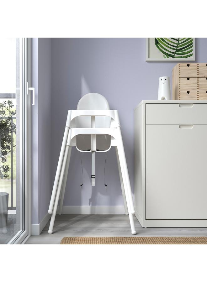 erorex Highchair With Safety Belt, White/White - Image 5